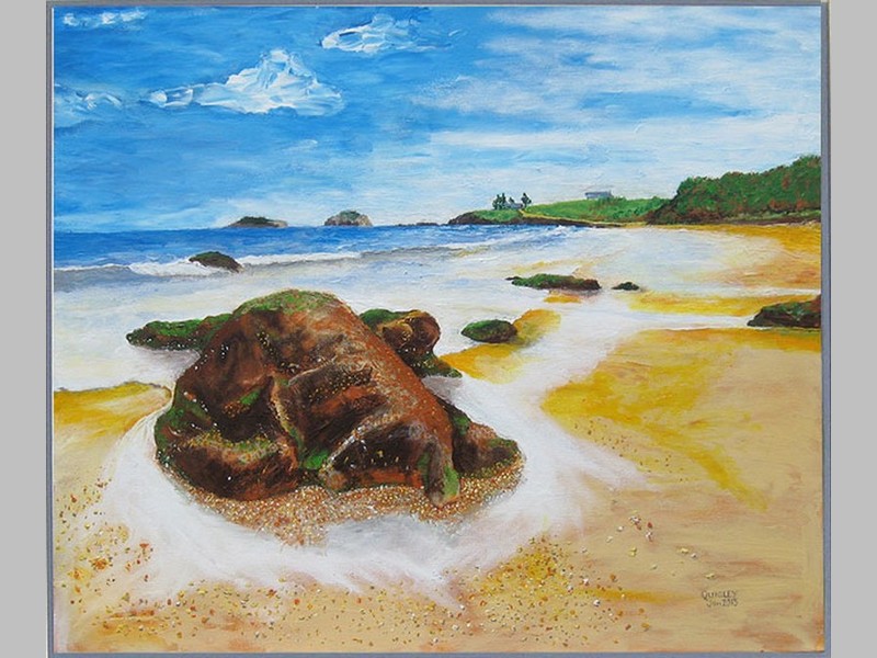 Shelleys Beach Emu Park painting by Jeff Quigley