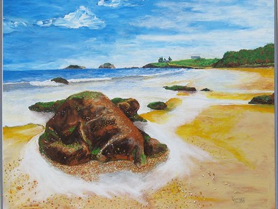 Shelly Beach Emu Park painting by Jeff Quigley