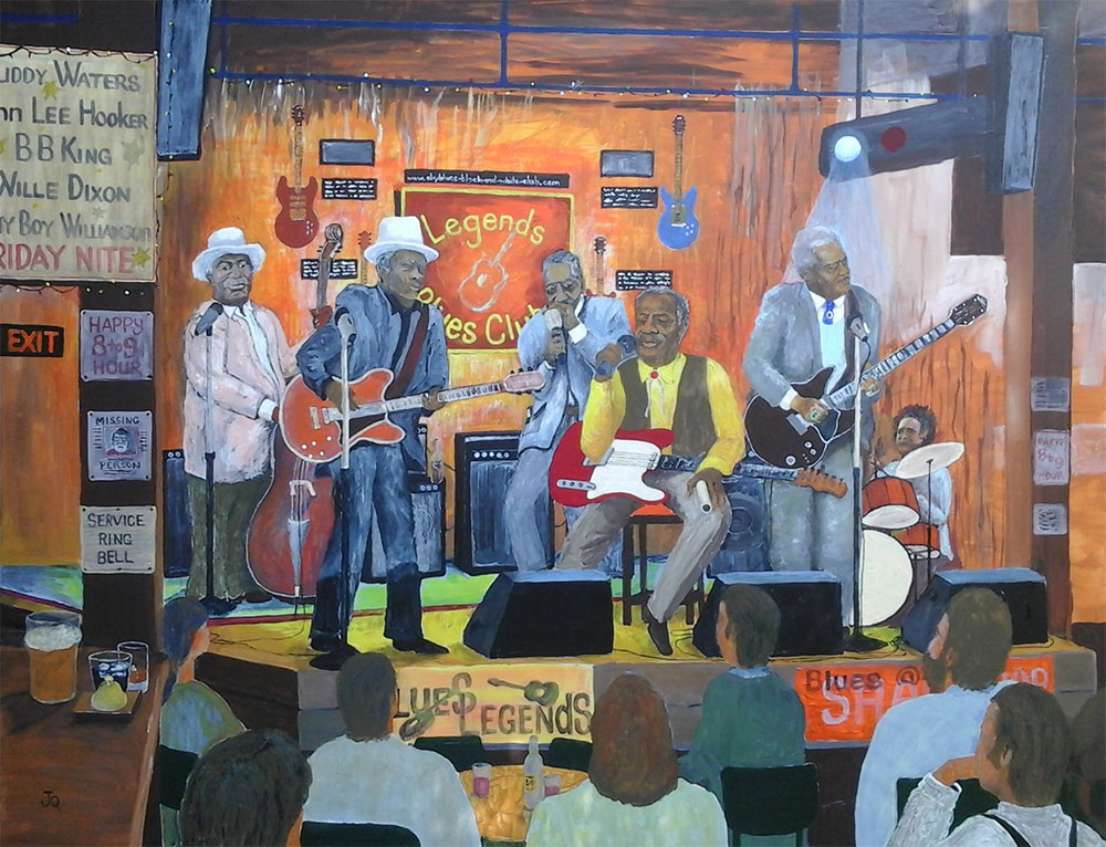 Blues Legends was my 'featured' painting in the Emu Park Art Gallery June 2018